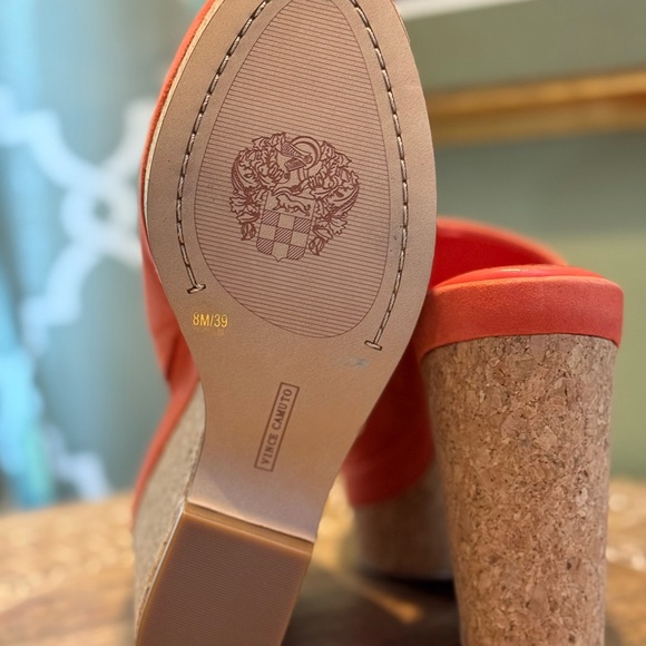 Vince Camuto Danvy Reddish Orange Suede Wedge - Size 8 M - Picture 12 of 15